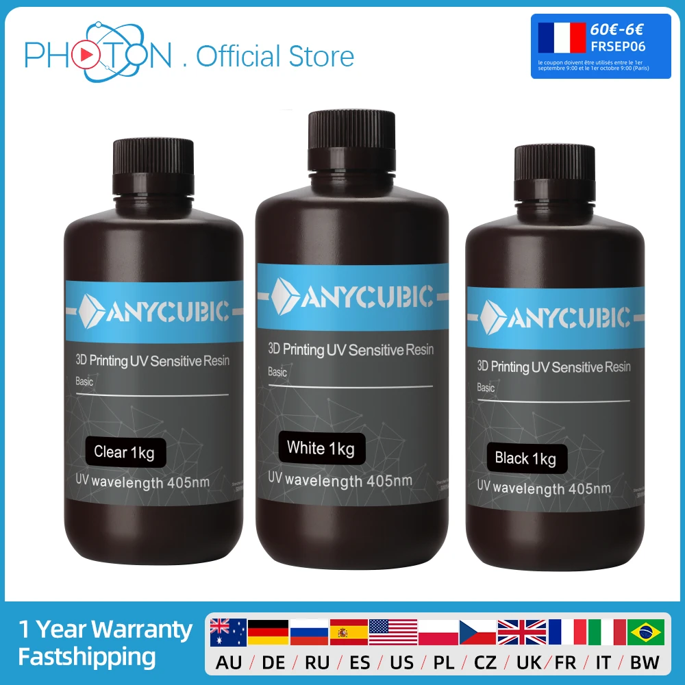 ANYCUBIC 405 нм УФ-смола для ЖК-дисплея высокая точность быстрое отверждение 1 л