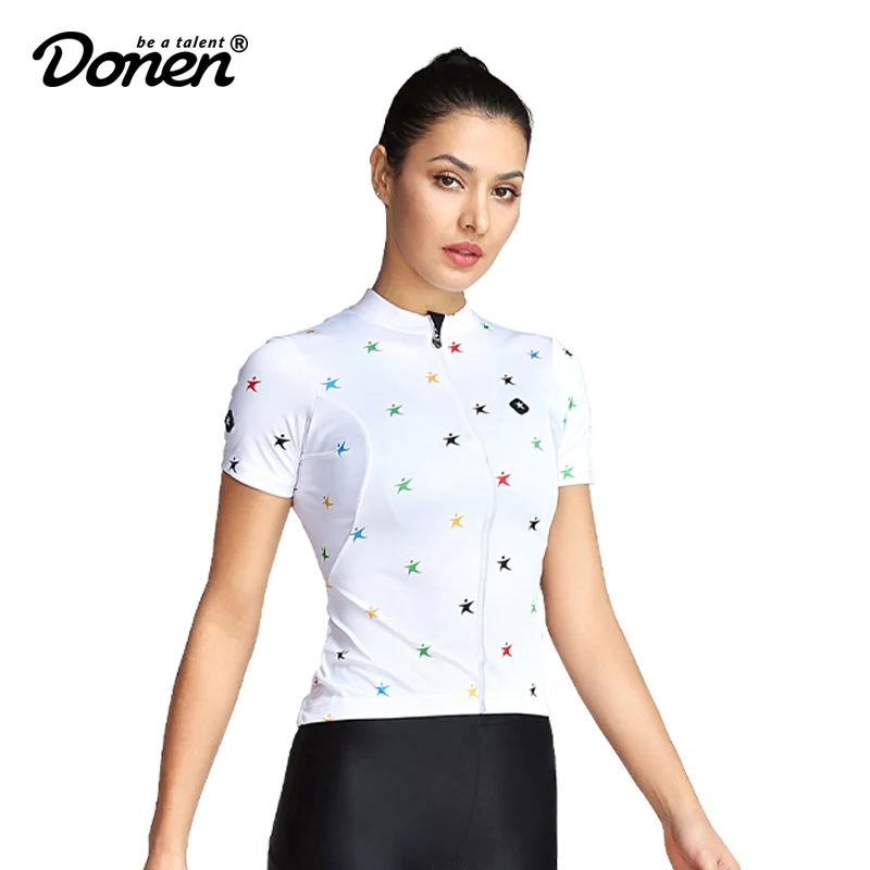 Велосипедная майка DONEN милая дышащая Спортивная кофта с коротким рукавом принтом