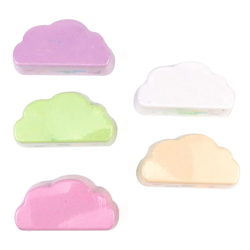 

5Pcs Rainbow Bubble Bath Bombs Cloud Shaped SPA Salt Ball Moisturizing Cleaner