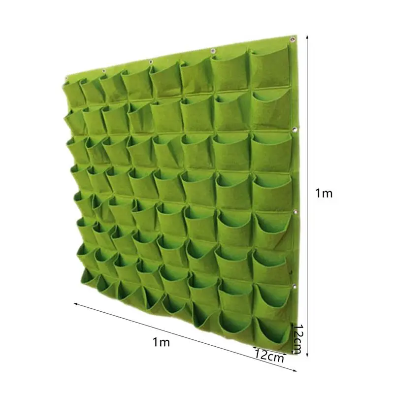 

Planting Bags Wall Mount Hanging Home Supplies 64 Grids Pockets DIY Grow Planter Bag Vertical Grow Vegetable Garden Room Bag