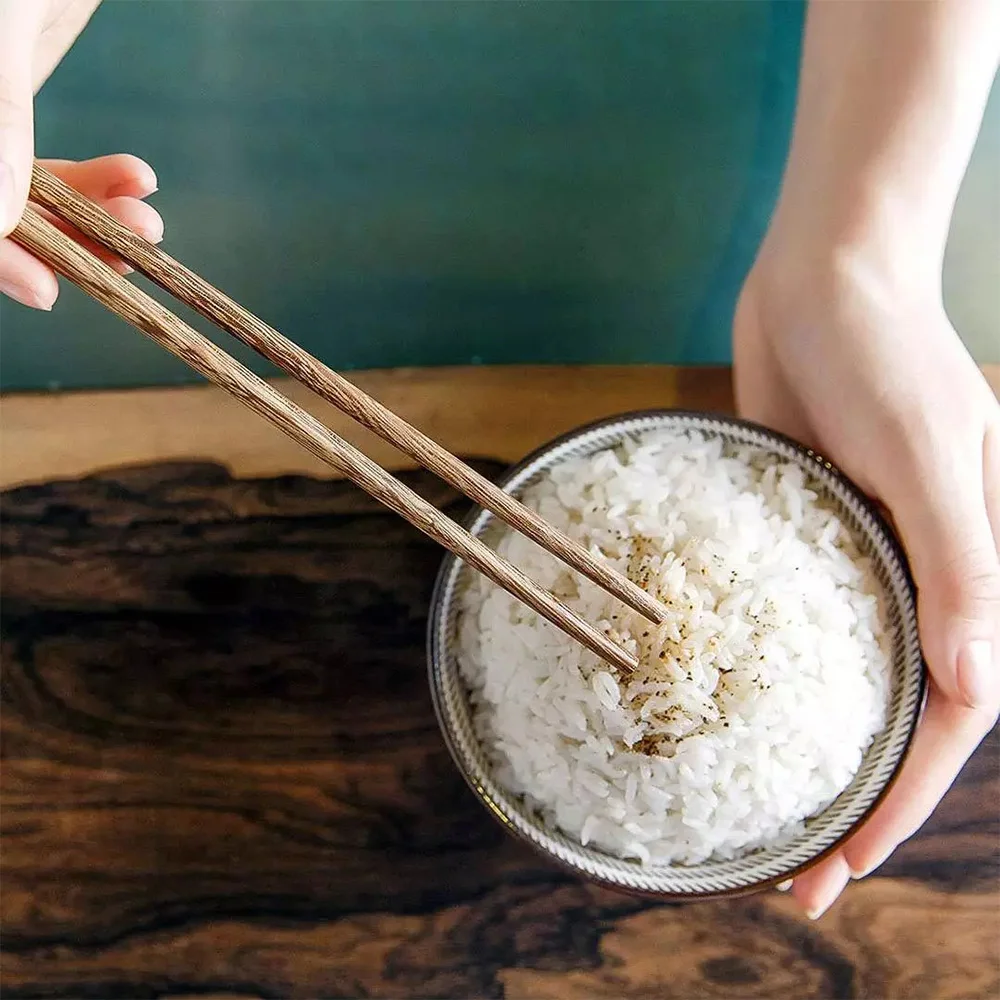 

Yiwuyishi Natural Solid Wood Chopsticks Non-Slip Durable Health Without Lacquer Wax Tableware Dinnerware Chinese Chopstick Home