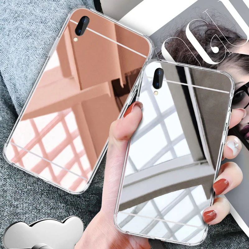Металлизированный зеркальный чехол для samsung A10 A20 A30 A50 M10 M20 M30 J4 J6 плюс J2 A7 A8 A9 J8 Мягкая силиконовая защитная задняя крышка