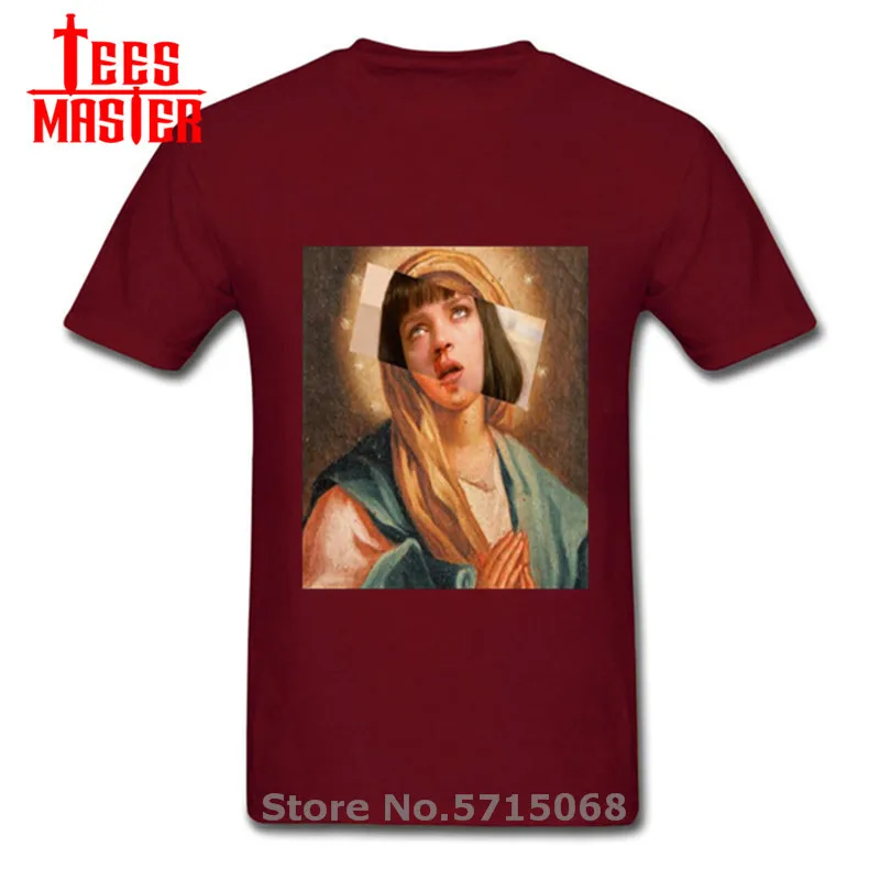 2020 Криминальное чтиво Девы Марии Миа Уоллес Мужская футболка с коротким рукавом