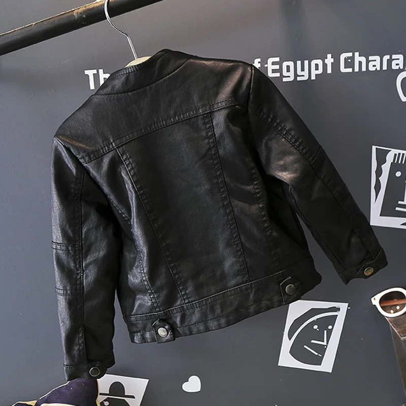 Children Locomotive Leather Coat Toddler Boys Girls 2-6years Retro Stylish Cardigan Jacket Spring Winter Chaqueta Cuero Nina | Детская