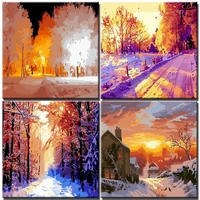 painting by numbers dusk natural landscape diy oil picture beautiful painting by numbers gift artwork by numbers scener 20x30cm