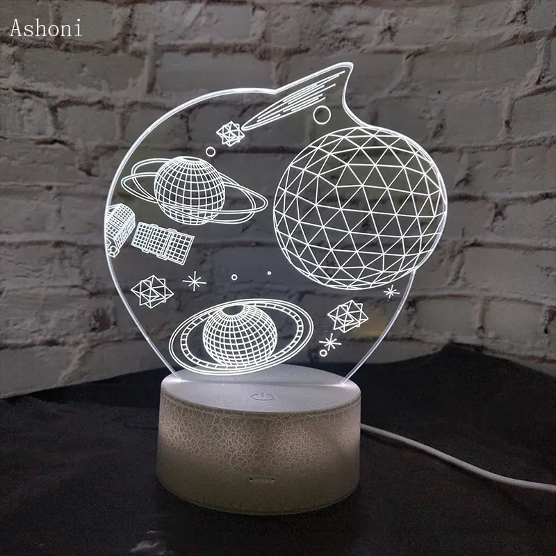 Лампа Млечный Путь 7 цветов 3D светильник из акрила красочное звездное небо