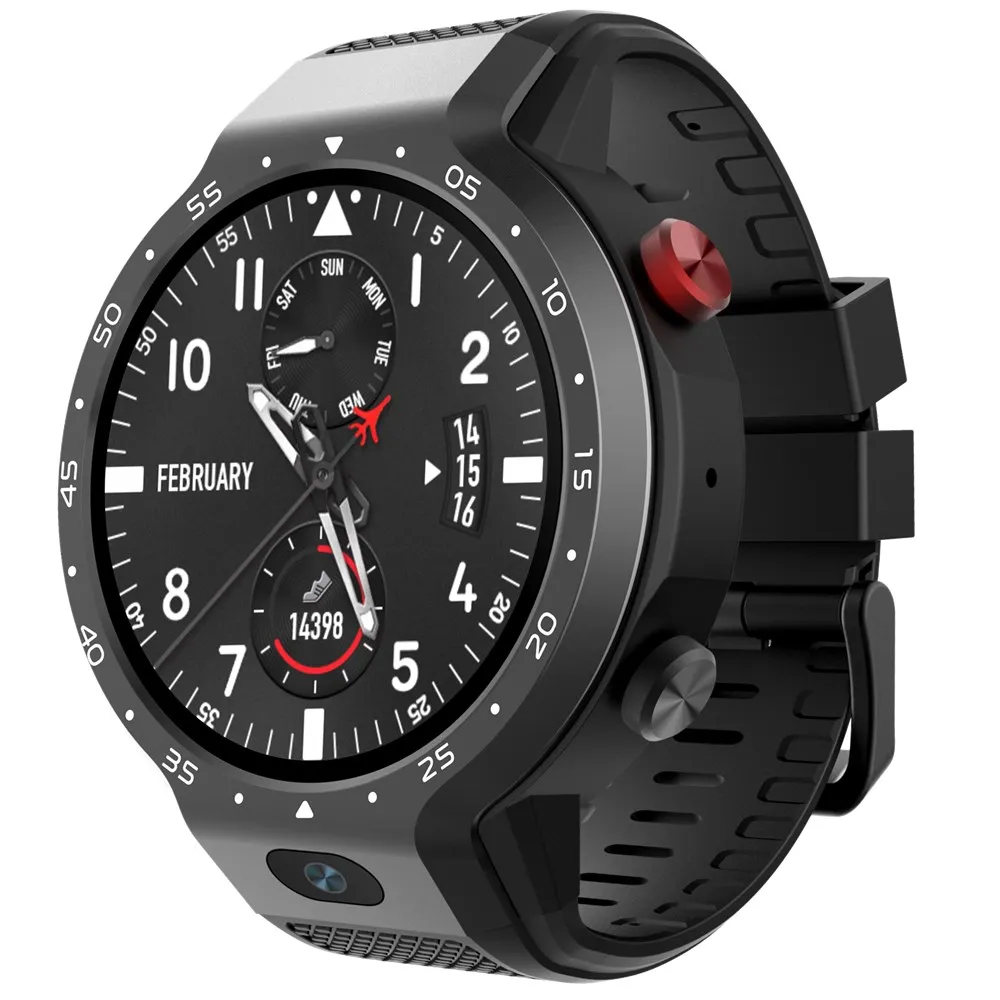 Black 4G Smartwatch телефон Android 7.1.1 1 Гб+ 16 Гб Шагомер фитнес трекер Поддержка gps Wi-Fi сердечного ритма Bluetooth Smartwatch - Цвет: Black