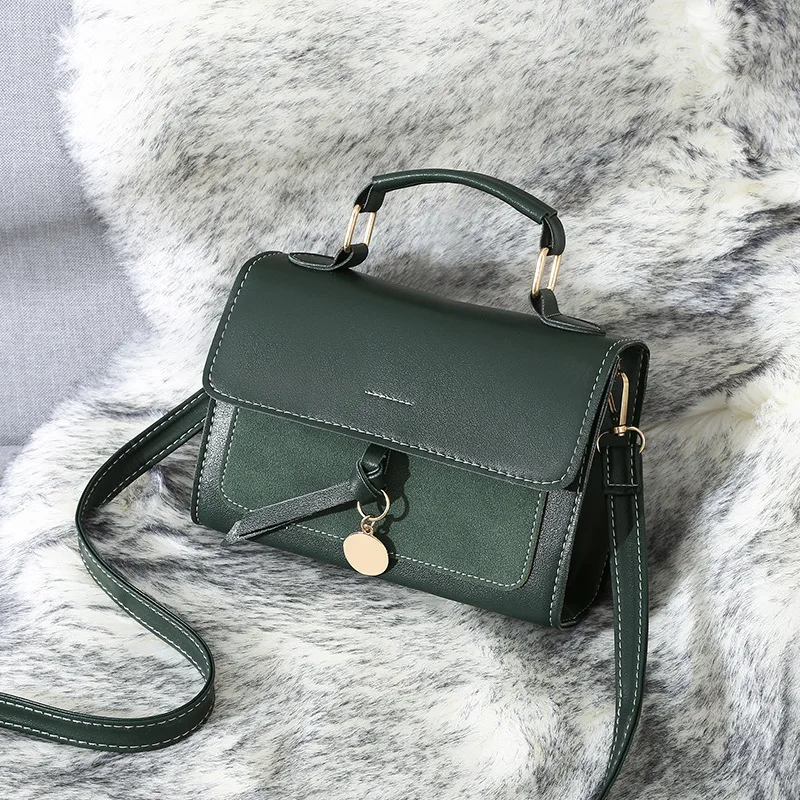 

New Korean Style Shoulder Bags For Women Solid Color PU Leather Flap Hasp Satchels Crossbody Bag Lady Fashion Casual Handbags