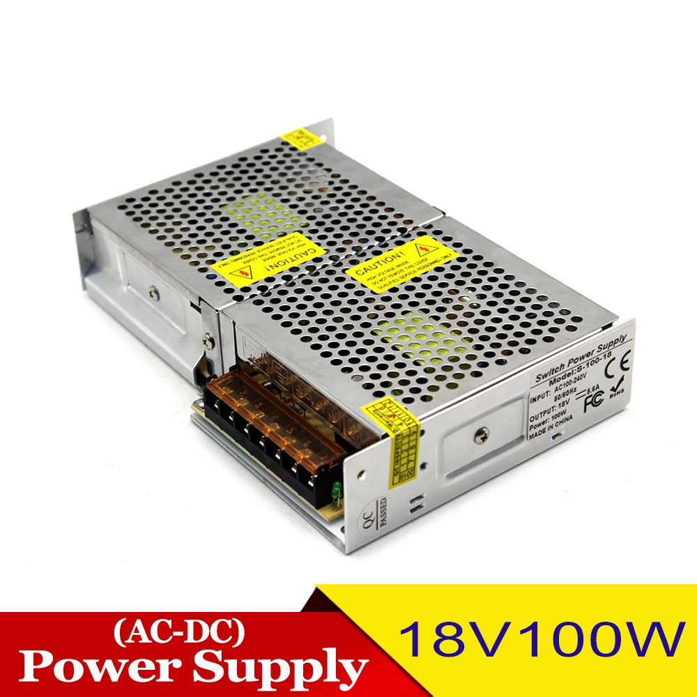 18 В DC источник питания AC DC18V 100 Вт импульсный 220 110 AC-DC SMPS для контроля доступа CCTV