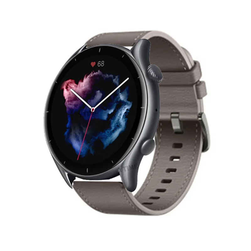 

Ремешок кожаный для смарт-часов Huami Amazfit GTR 3 Pro, браслет для Amazfit GTR3 2 2e 47 мм Stratos 3 2s 2, 22 мм