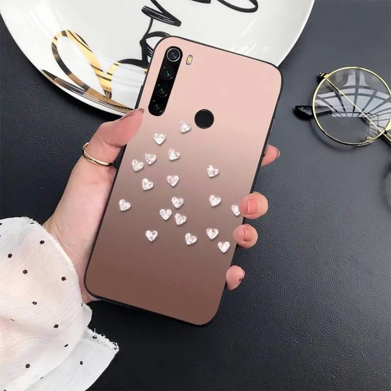

Glitter Gold Love Rose Phone Case For Xiaomi Redmi 7 8 9t a3Pro 9se k20 mi8 max3 lite 9 note 9s 10 pro