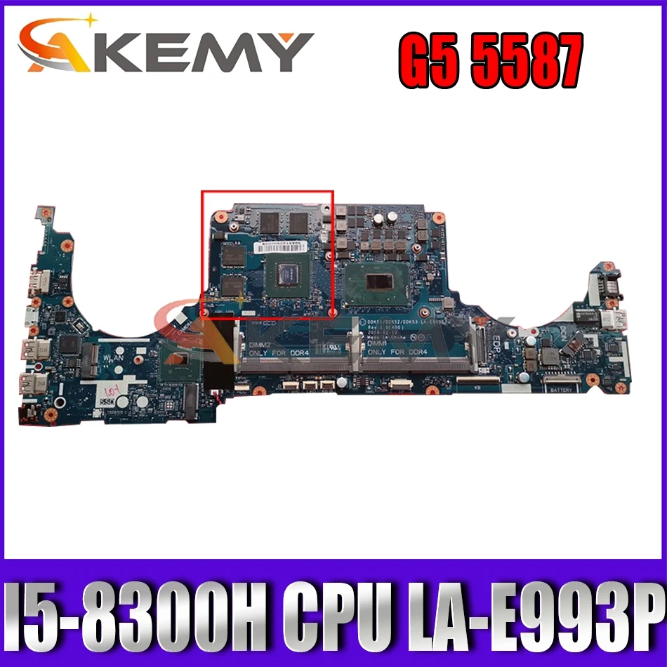 

Akemy I5-8300H для DELL G5 5587 Материнская плата ноутбука DDK51 DDK52 LA-E993P CN-0RVDC3 RVDC3 материнская плата 100% тестирование