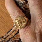 Новинка 2021, кольцо мужское кольца панк кольца дкольца для мужчин, золотистые, из нержавеющей стали, с изображением Льва, животных, позолоченные, винтажные, в стиле панк, ювелирные изделия, массивные кольца для мужчин