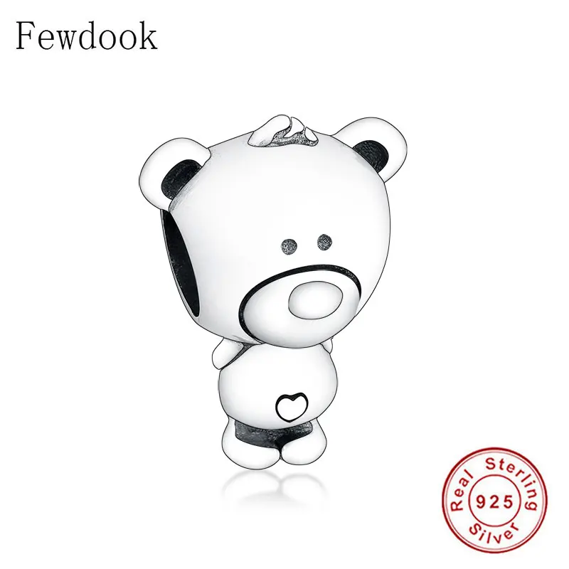 100% Аутентичные 925 Серебряные Theo Тедди бусина медведь подходят оригинальные