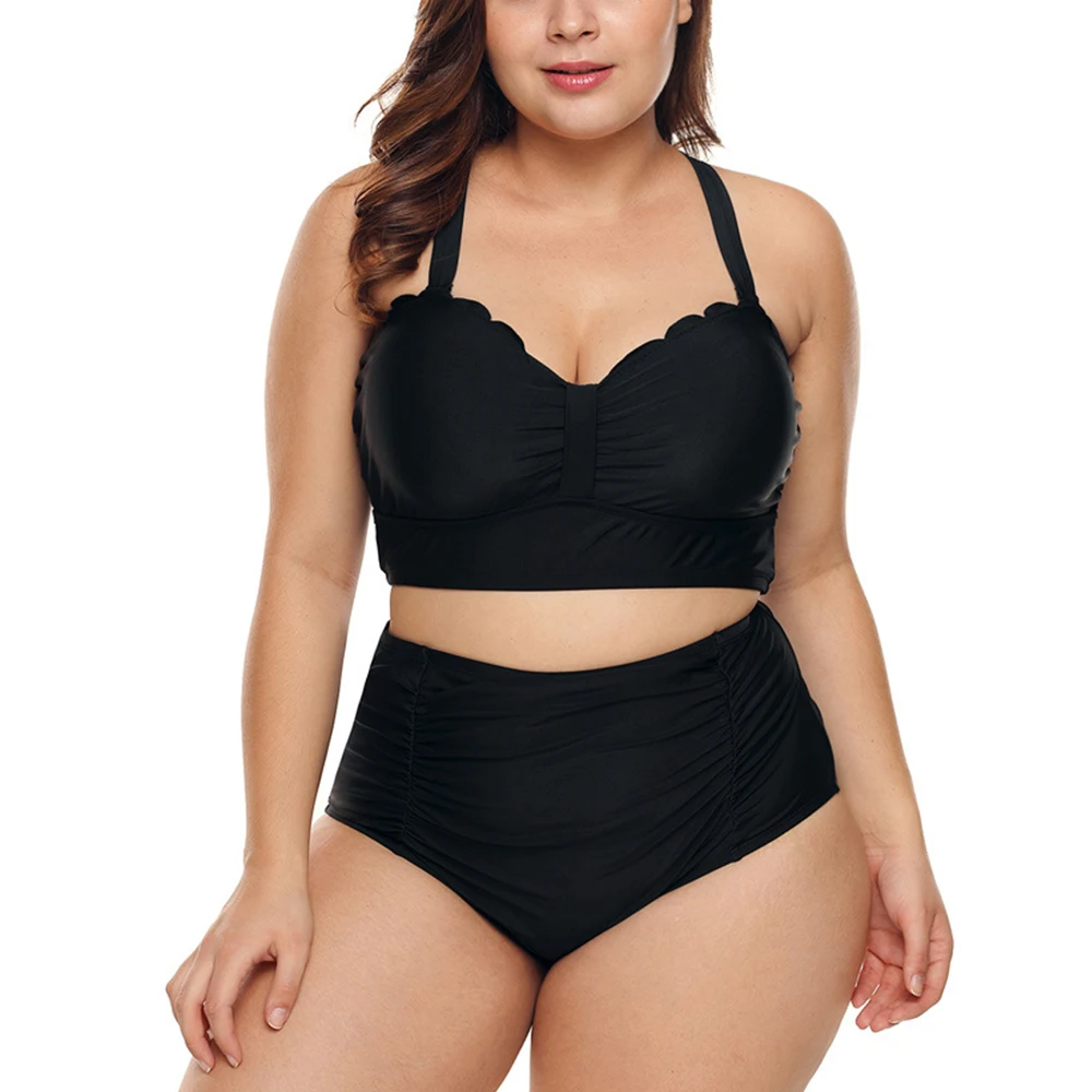 Модный комплект из 2 предметов: Топ + трусики купальник большого размера женская