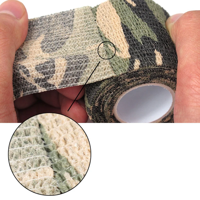 Tactical Camo Tape Self-Adhesive Non-woven Camouflage Outdoor Hunting Shooting Stealth Rifle Gun Stretch Wrap Cover | Спорт и