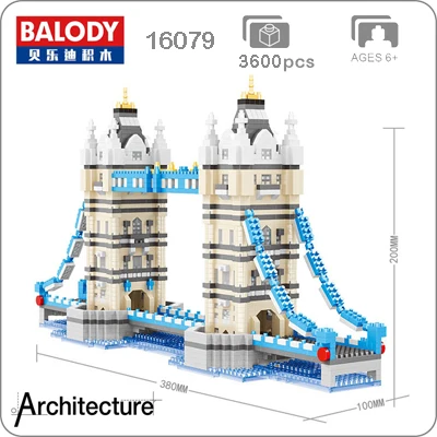 Tower Bridge Balody архитектура Эйфелева башня белый дом Биг Бен Лувр алмаз 3D Строительные маленькие блоки игрушка здание съезда без коробки - Цвет: Tower Bridge