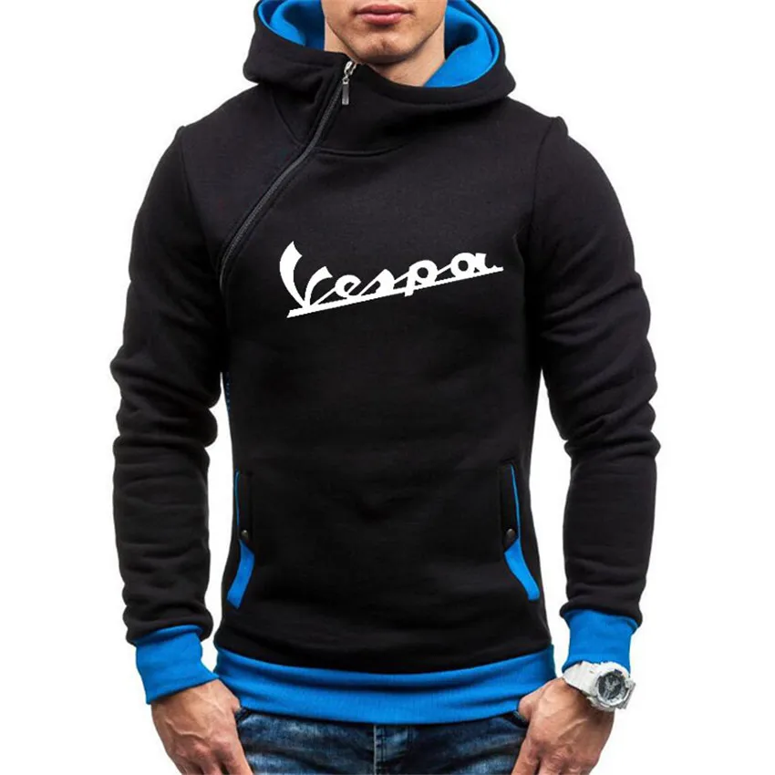 Мужская толстовка VESPA Черный Повседневный пуловер на молнии с принтом