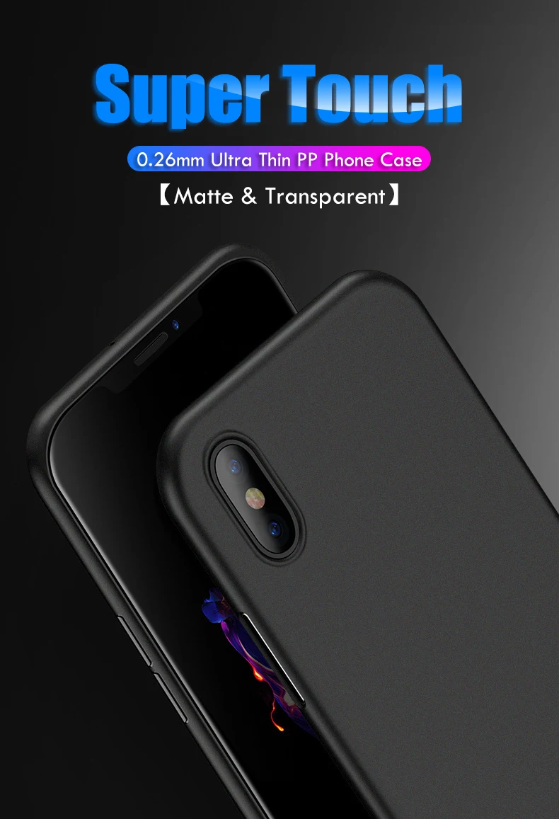 Ультра тонкий чехол для телефона 0,26 мм для Iphone Xr Xs Max X 8 7 6 6s Plus матовый прозрачный футляр для Iphone 11 Pro Max задняя крышка