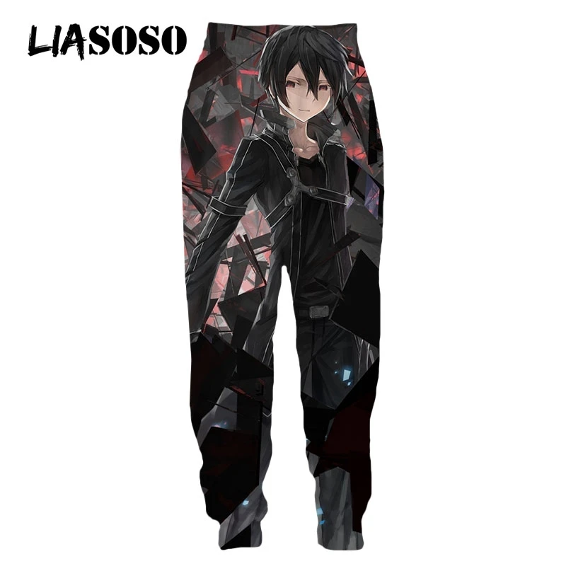 

LIASOSO 3D Print Men Women Anime Sao Sword Art Online Kawaii Couples Sweatpants Street Harajuku Sweat Pants Joggers Casual Baggy