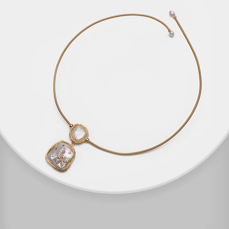 Модное ожерелье с жемчугом Amorita Геометрическая бабочка|Ожерелье-ошейник| |