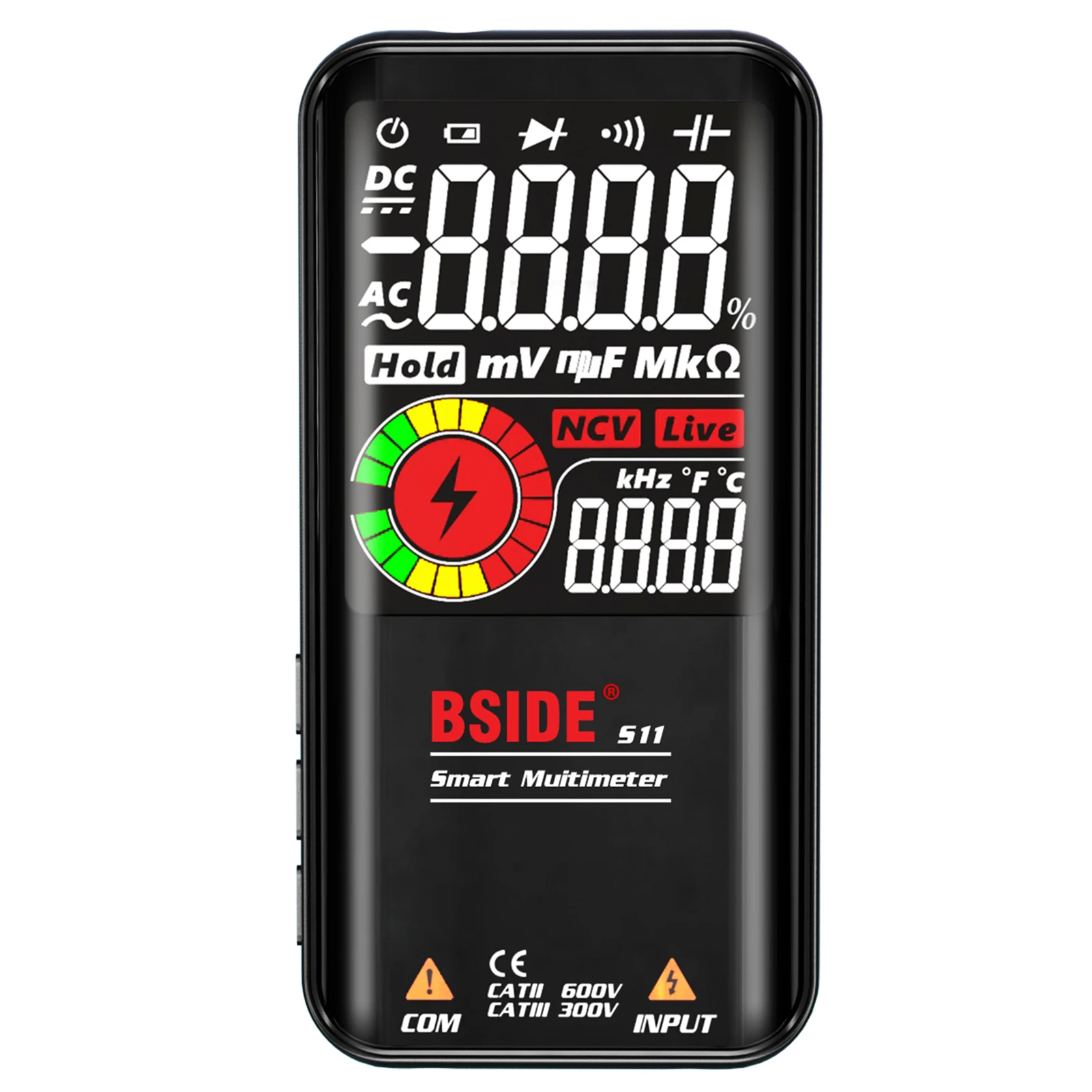 

Мультиметр BSIDE S11, 9999 отсчетов, с ЖК-дисплеем