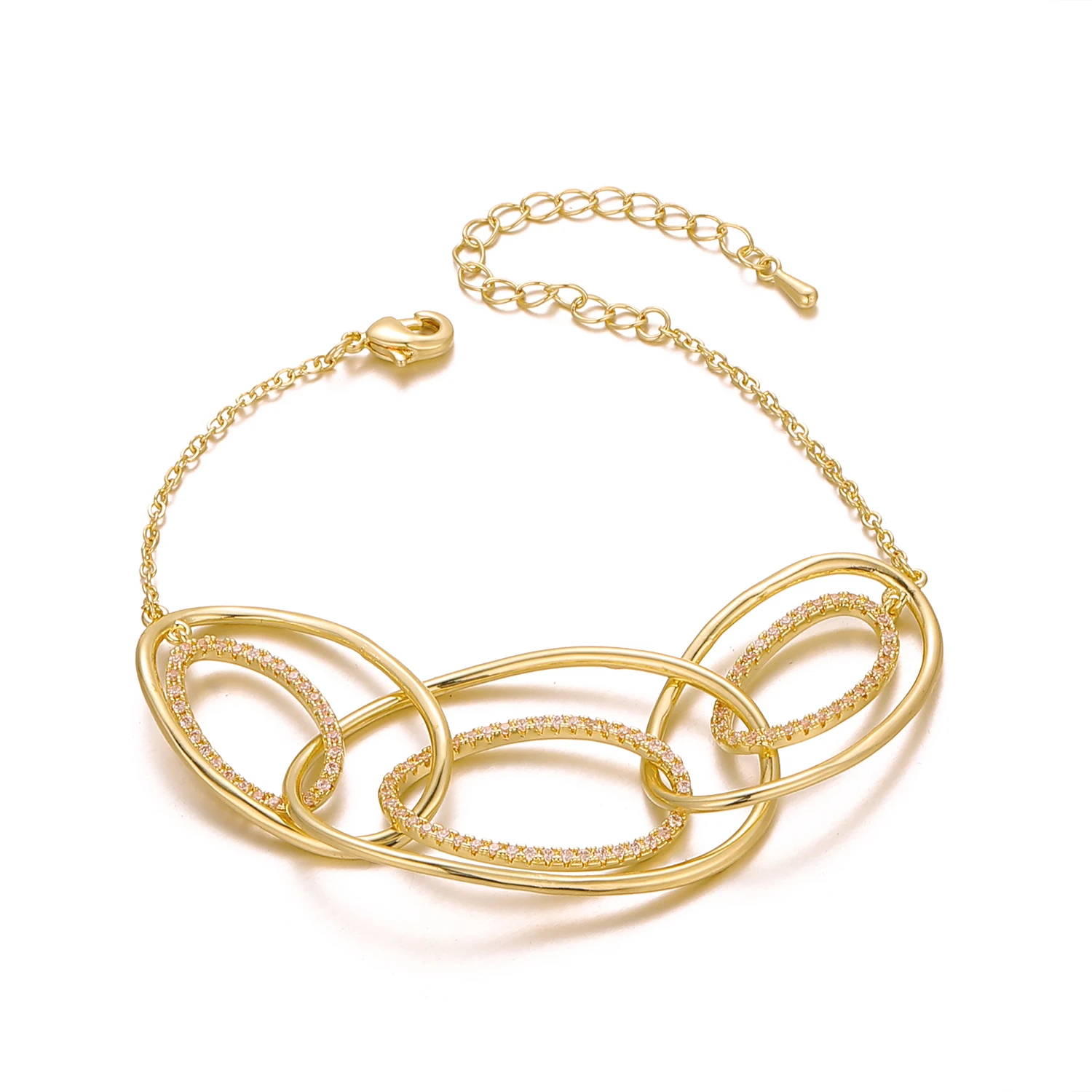 

2021 Fashion Bracelet Kpop Women Jewelry Gold Plated Accessories Simple Style Free Shipping Wholesale Gift