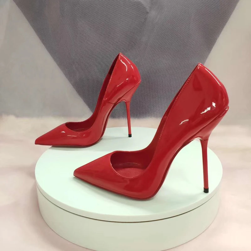 Женские вечерние туфли на высоком каблуке из натуральной кожи классический