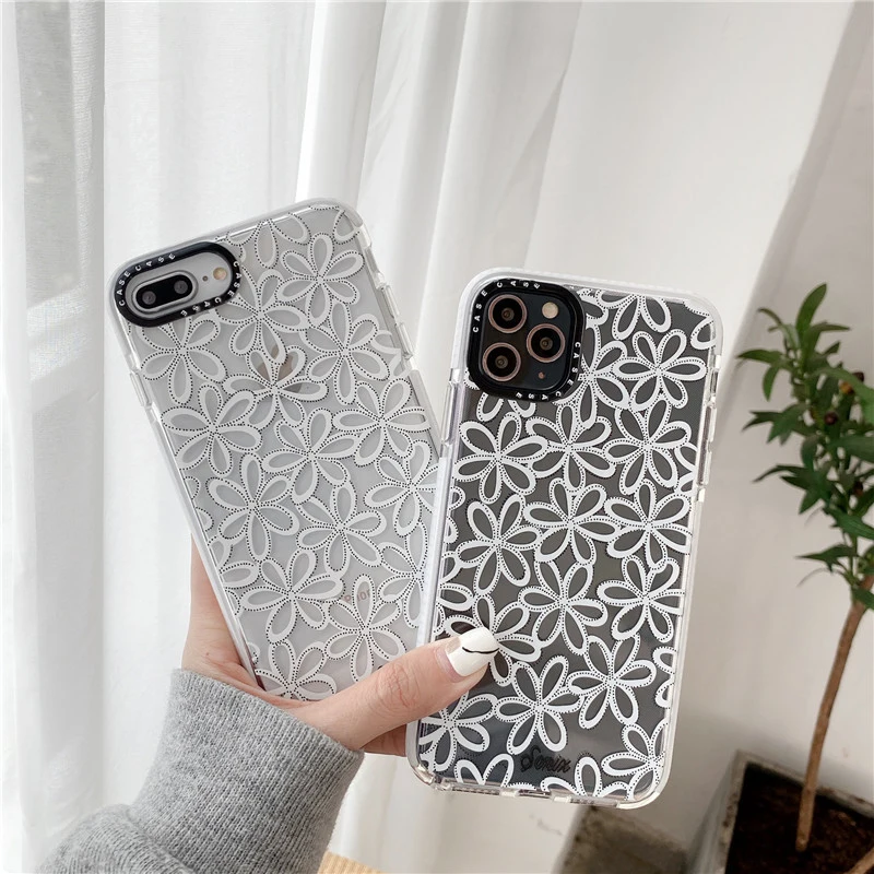 Популярная брендовая прозрачная оправа защиты кружевное платье с цветочным