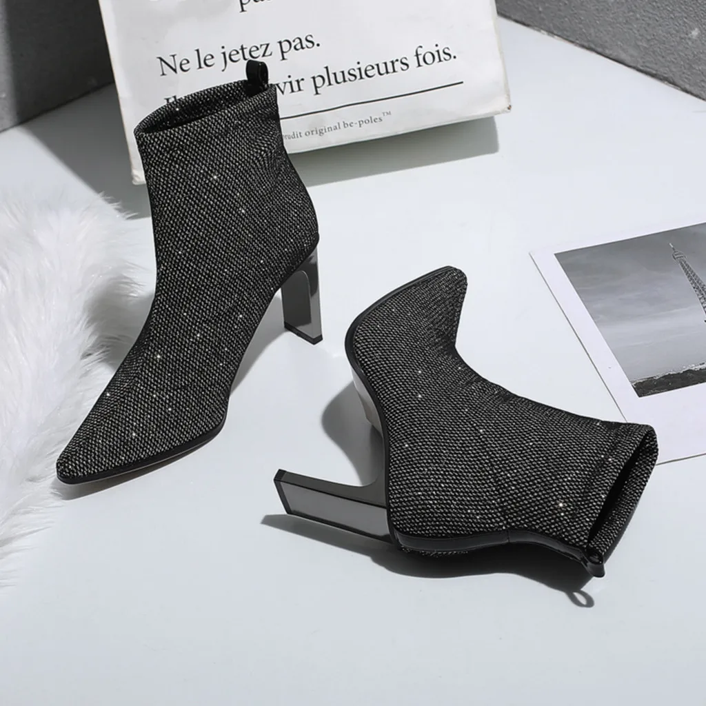 Женские ботинки на высоком каблуке большие Size34-40 модные женские для молодых