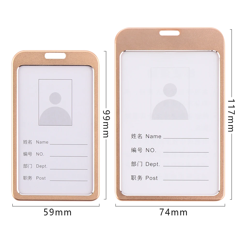 Вертикальные Серебристые/Золотые Визитницы унисекс для кредитных карт с