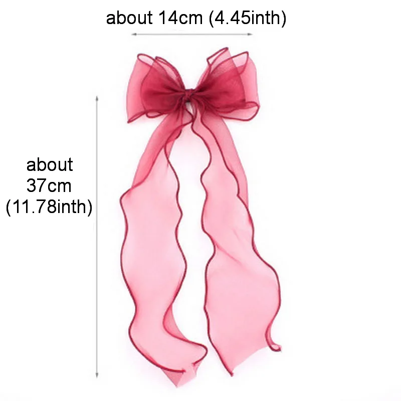 Корейские милые заколка с бантом и лентой для девочек розовые бантик волос