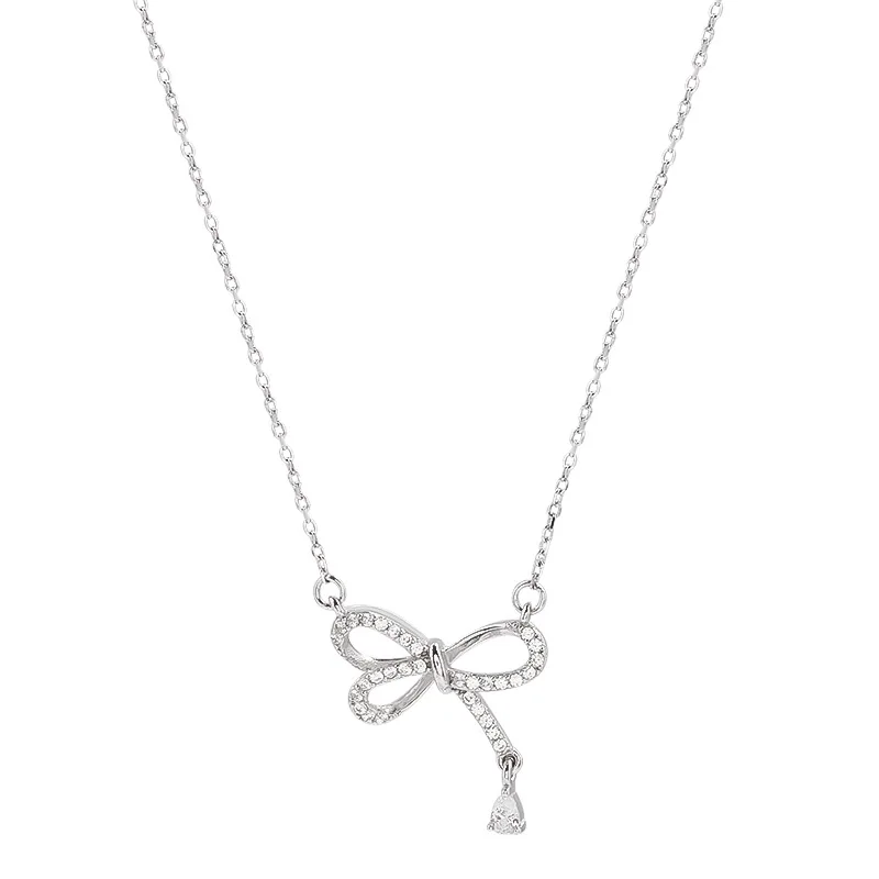 Темперамент Женский 925 стерлингового серебра платье на свадьбу с бантом и