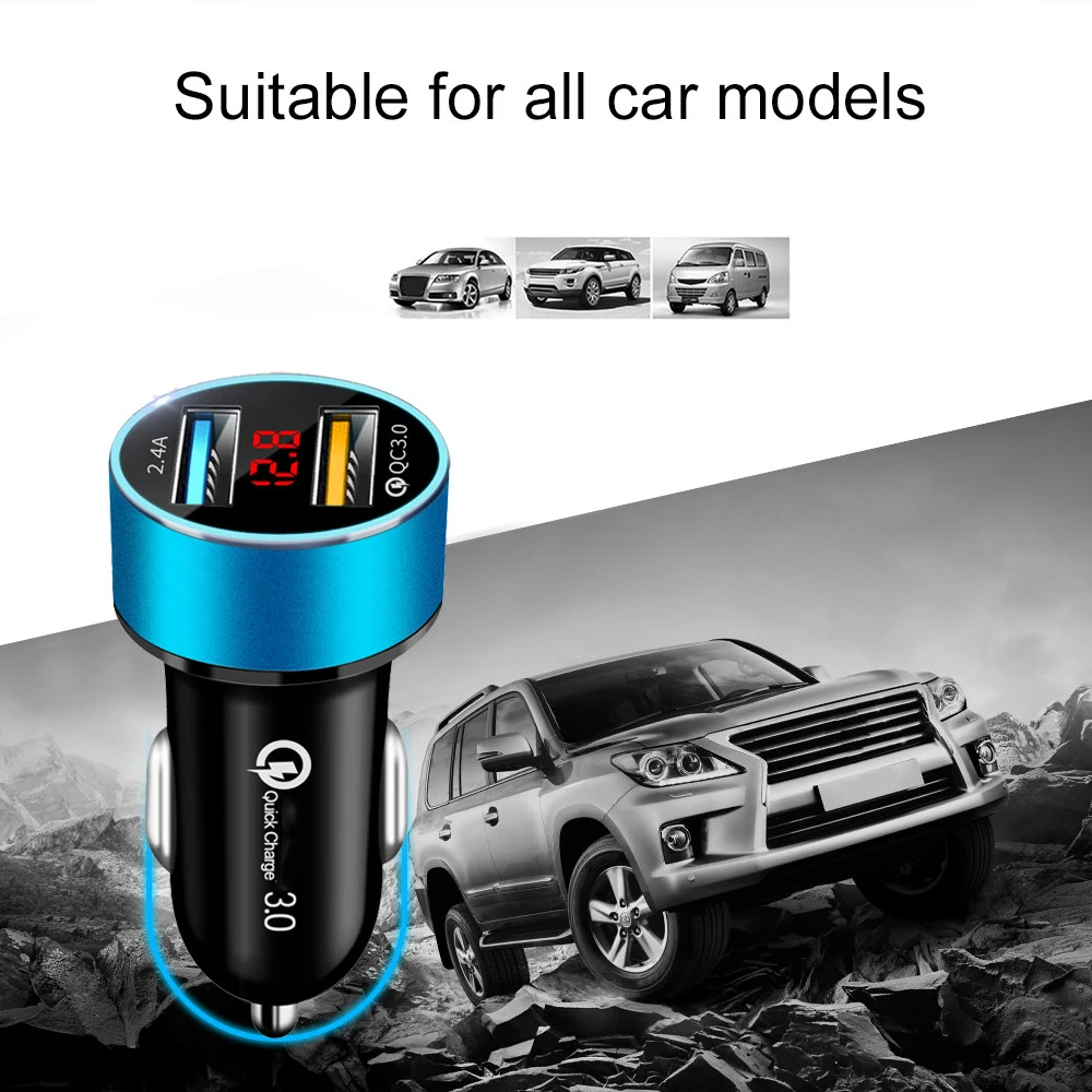 Автомобильное зарядное устройство kebidu с ЖК-дисплеем 12-24 В 2 USB-порта | Мобильные