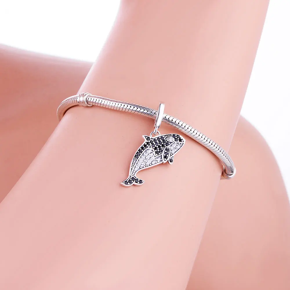 

2019 Summer Collection Fit Original Pandora Charm Bracelet DIY Jewelry Making 925 Sterling Silver Pave CZ Fish Charm Shoes Bead