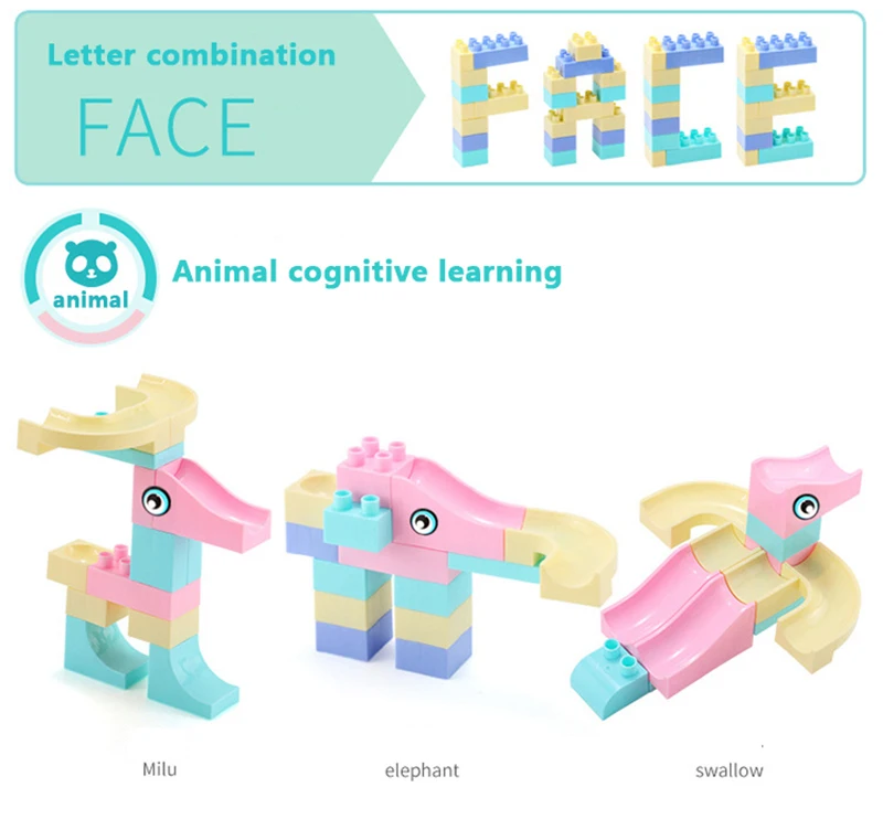 76-152 шт Большой размер DIY мраморный гоночный лабиринт шарики трек строительные блоки Воронка горка большое здание кирпичный блок игрушки для детей