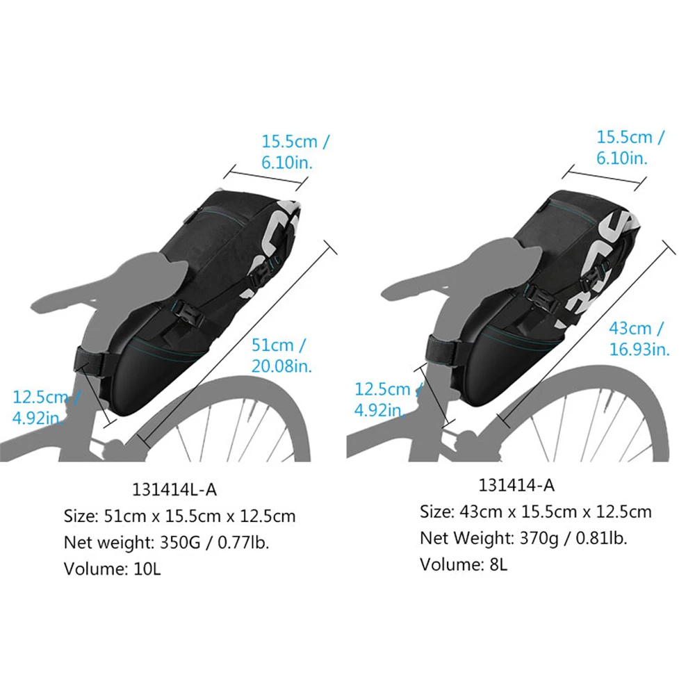 ROSWHEEL 131414 велосипедная подседельная Сумка велосипедная MTB Дорожная задняя Упаковка водонепроницаемый Выдвижная 8L 10L