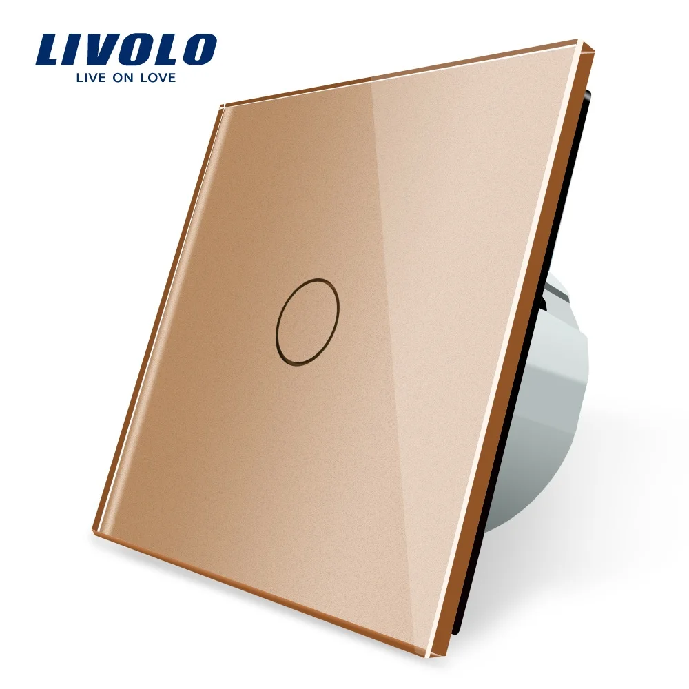 Livolo сенсорный переключатель нового типа золотого цвета 220 ~ 250 В экран настенный