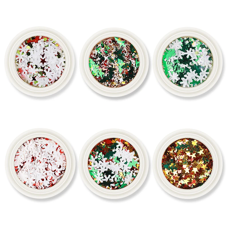 Christams Nail Decoration Art Design Sequins Snowflake Mix Glitter Spangle E1 | Красота и здоровье