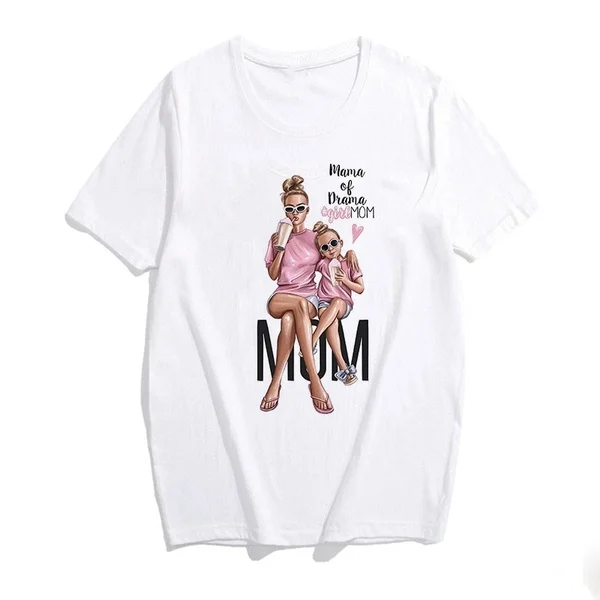 

Super Mom Female T Shirt Summer Women 2038 Mom of Boys Cute Korean Style Shirt Streetwear White Casual Vogue T-Shirts