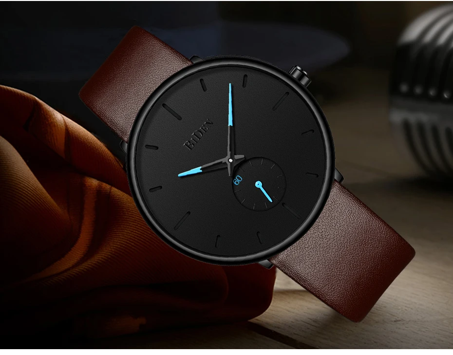 Reloj Hombre BIDEN Top Brand Luxury Men Watches Waterproof Ultra Thin Date Wrist Watch Male Mesh Strap Casual Quartz Clock