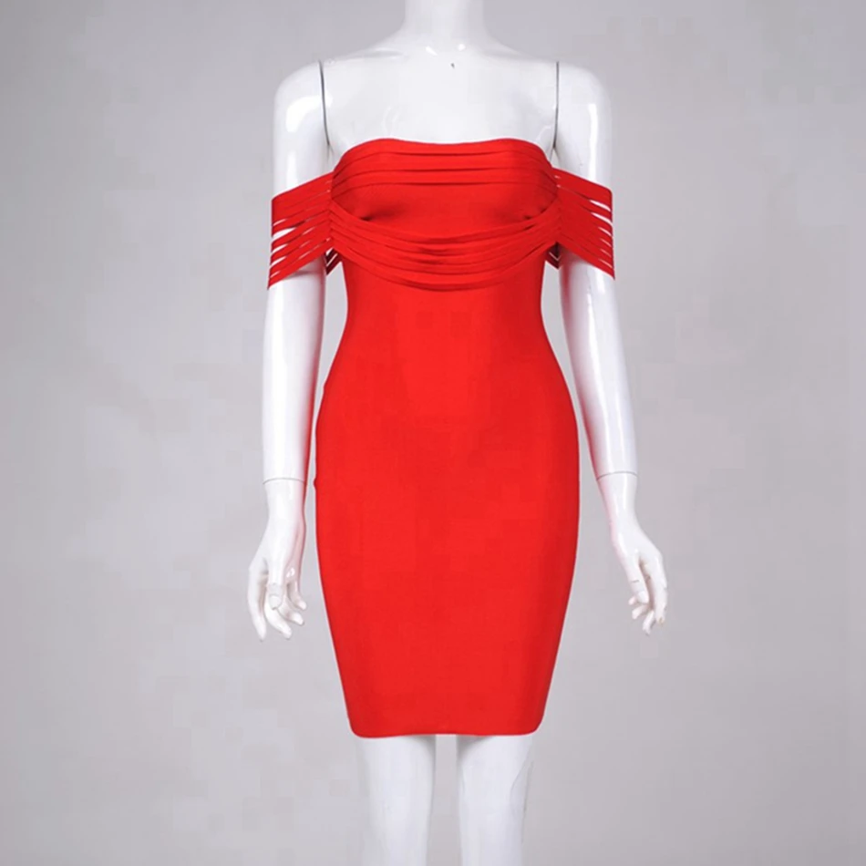 Пикантные с открытыми плечами Для женщин Бандажное платье Bodycon Slash шеи Bavkless Мини-платья знаменитости вечерние Клубные пикантные без рукавов Vestido HL
