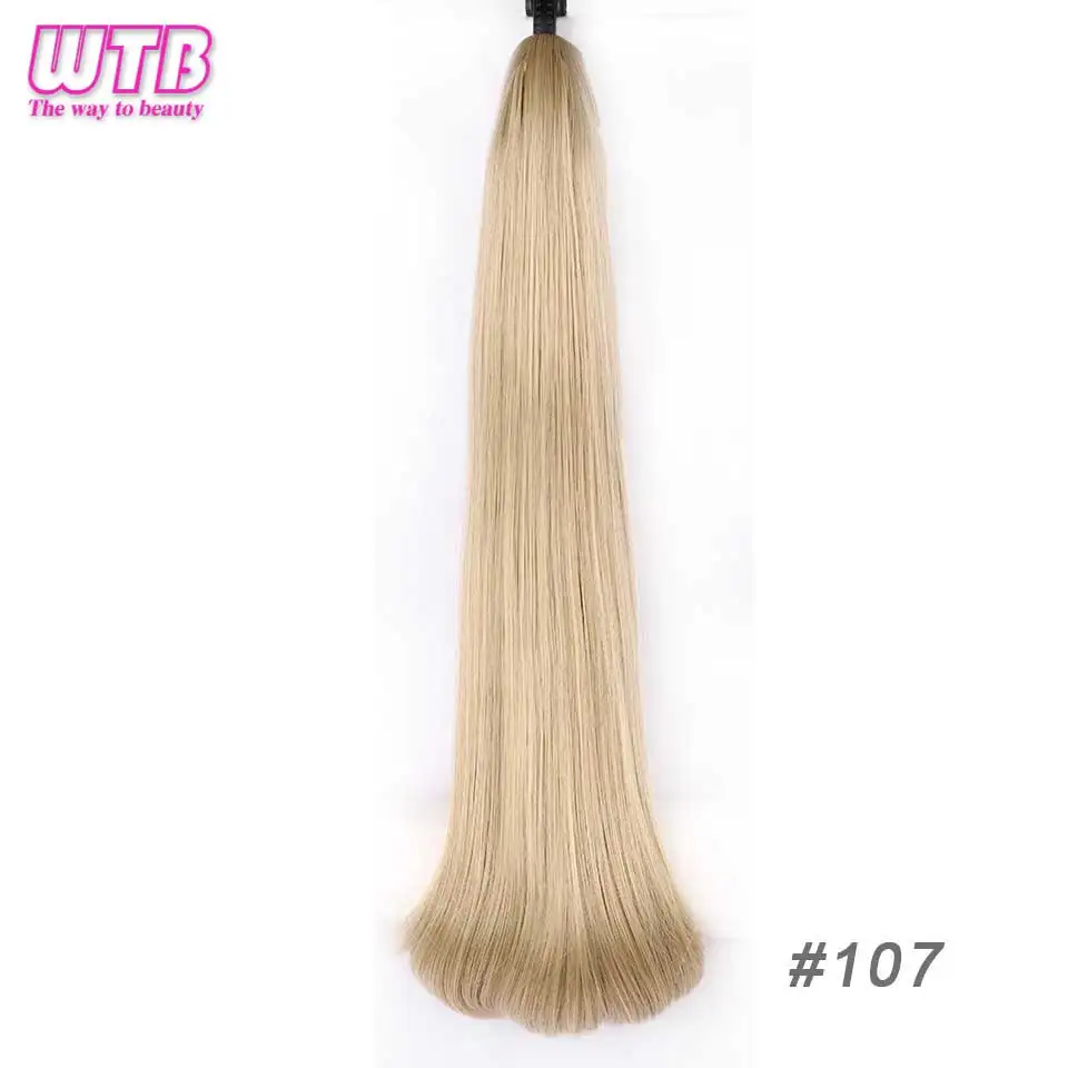 WTB, 160 г, 24 дюйма, Длинный Конский хвост, высокотемпературное волокно, Синтетический Коготь на заколках, конский хвост, накладные волосы - Цвет: 107