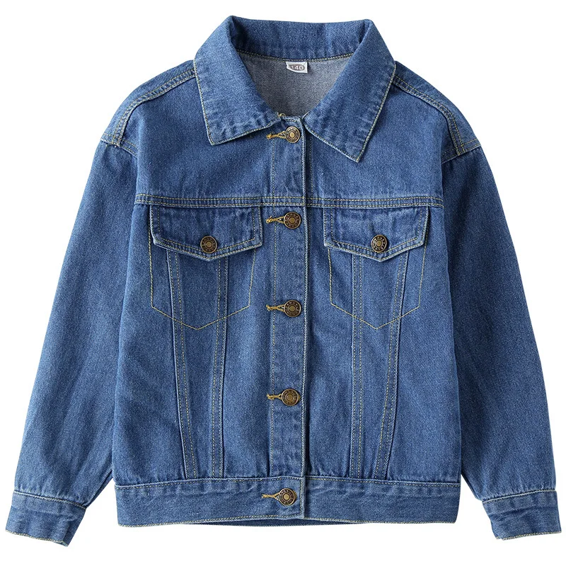 

Kids Girls Denim Coat Kids Jacket for Girls Outerwear 4-12 Year Single-breasted Embroidery Outwear Children Clothing 2020 Spring