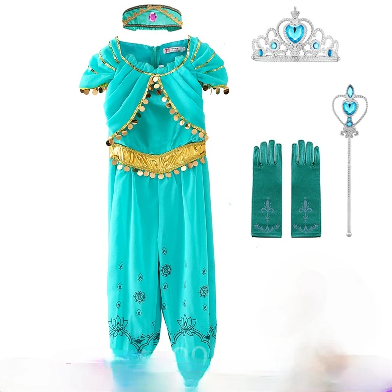 

Детское платье принцессы жасмин Алладин Косплей Костюм Детское платье арабский костюм для девочек живот D