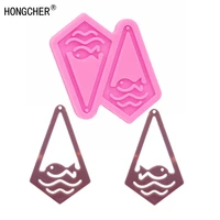 shiny new fish hollow geometric pattern earrings environmentally friendly silicone mold fashion jewelry pendant making tools