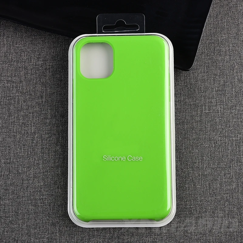 Green Роскошный официальный логотип силиконовый чехол для телефона для iPhone 11 Pro Max чехол для 7 8 6 6s Plus X XS XR XS MAX чехол Funda - Цвет: Green