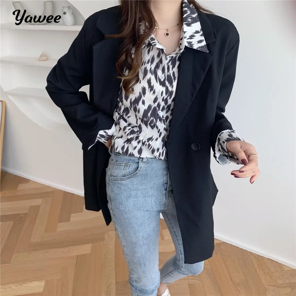 

2020 Autumn Korean Fashion Floral Shirt Vintage Loose Chic Shirt Women Print Blouse Long Sleeve Shirt Cardiagn Ladies Tops
