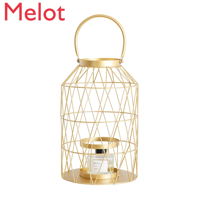 

European-Style Simple Wrought Iron Candlestick Abstract Bird Cage Black Home Store Furniture Decoration Home Decor Lucky