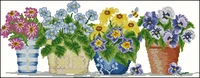 a row of small potted flowers cross stitch kits cross stitch kit packages counted cross stitching kits cross stich painting set